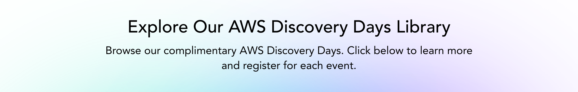 AWS Discovery Days with EnterOne